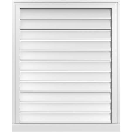 Ekena Millwork Vertical Surface Mount PVC Gable Vent: Functional, w/ 2"W x 2"P Brickmould Sill Frame, 28"W x 34"H GVPVE28X3403SF